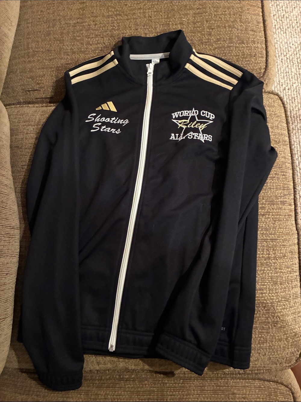 adidas Black Jacket with White Trim